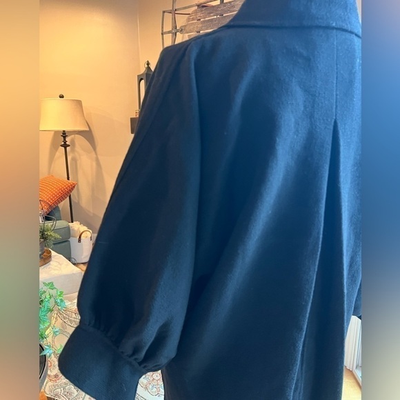 St John Sewn by Hand Wool Car Coat Black Large - Picture 3 of 9